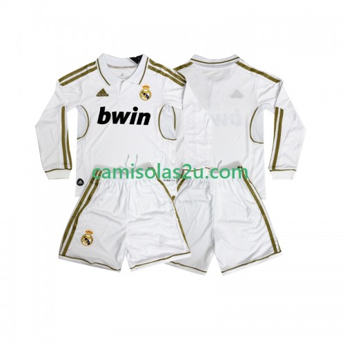 Camisolas de futebol Real Madrid 2011 2012 Retro Criança Equipamento Principal Manga Comprida Camisolas de futebol Real Madrid 2011 2012 Retro Criança Equipamento Principal Manga Comprida